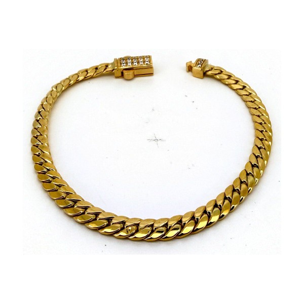 Pulsera cubana 4mm de oro 18k 20 cm